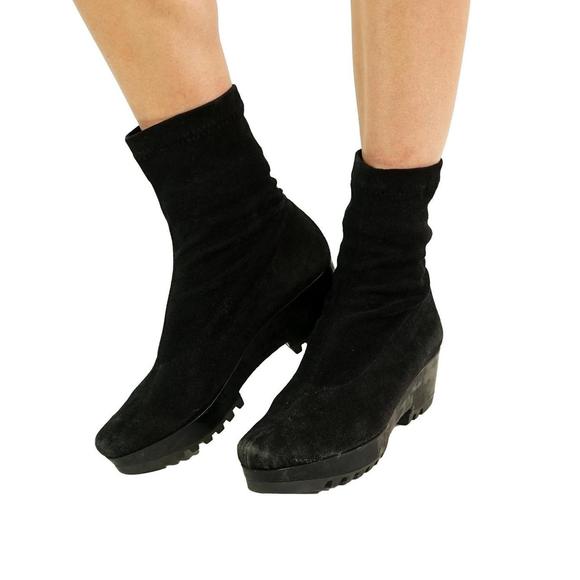Robert Clergerie black suede ankle sock boots - Picture 5 of 8